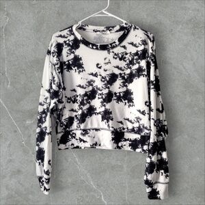 Double Zero Black and White Tie Dye Sweatshirt Size Small